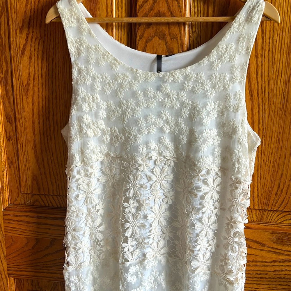 Lace tank style top shift dress by Skye’s the limit. Size Large